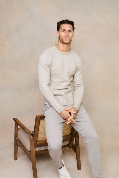 Lando Crew Neck Knit Sweater - Oatmeal