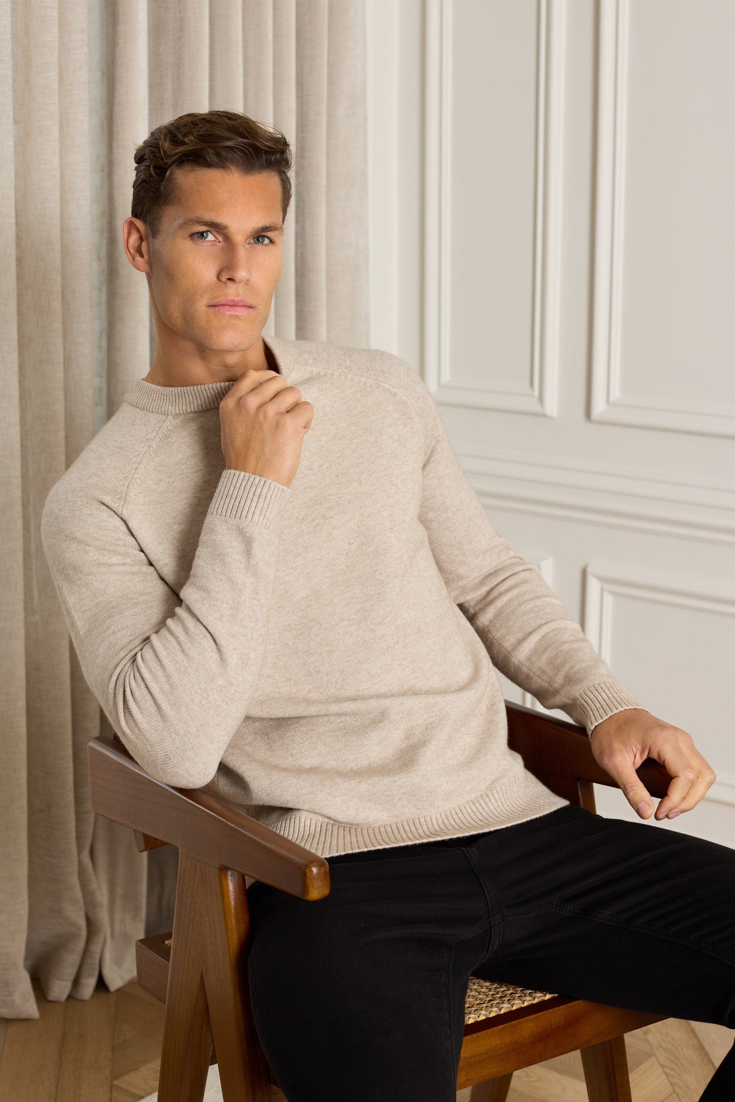 Lando Crew Neck Knit Sweater - Oatmeal