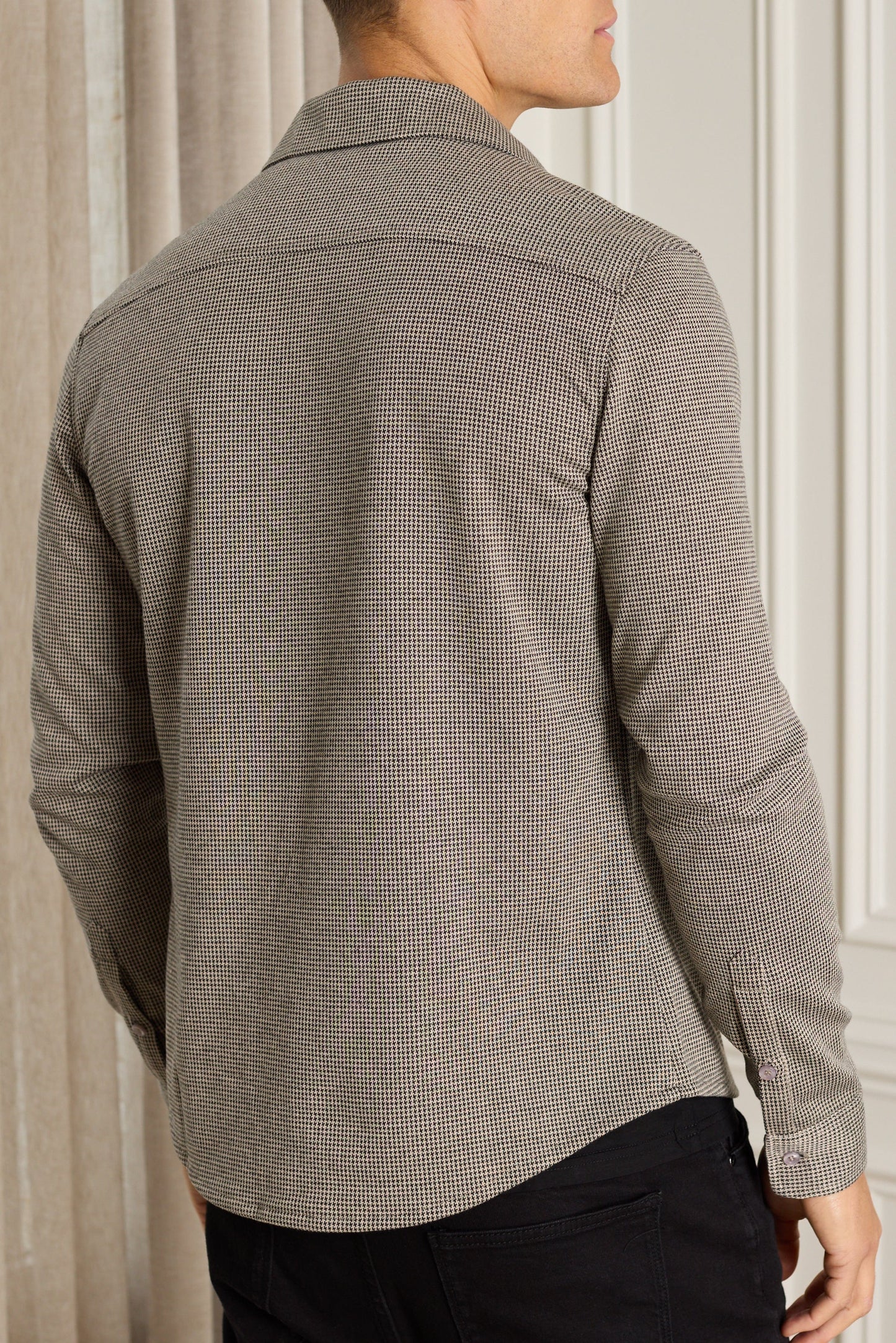 Joseph Dogtooth Overshirt - Black/Brown