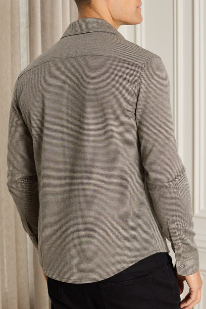 Joseph Dogtooth Overshirt - Black/Brown