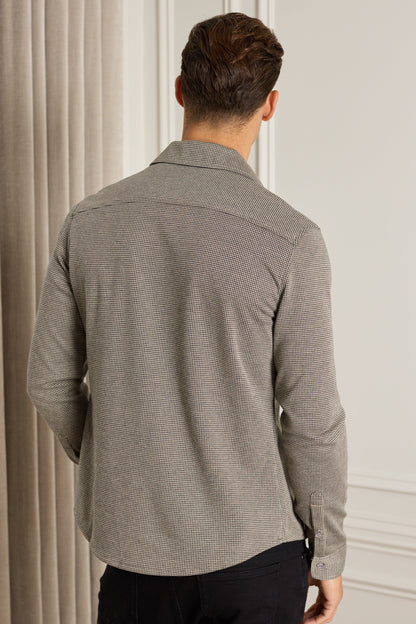 Joseph Dogtooth Overshirt - Black/Brown