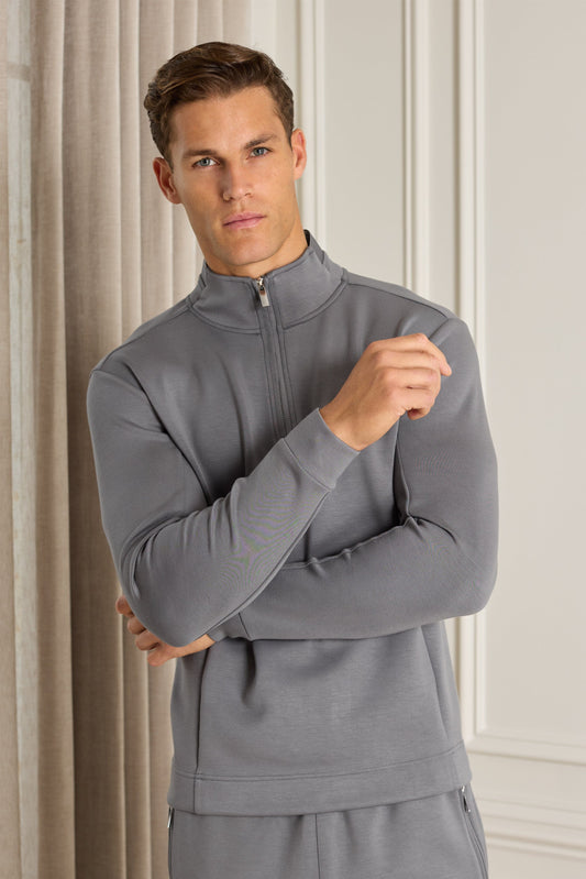 Luxe Half-Zip - Mid Grey