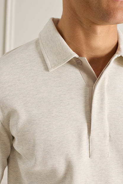 Jacob Long Sleeve Polo - Stone Marl